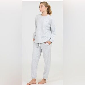 Cozy Quilted Jogger Pant & Sweatshirt Set   M